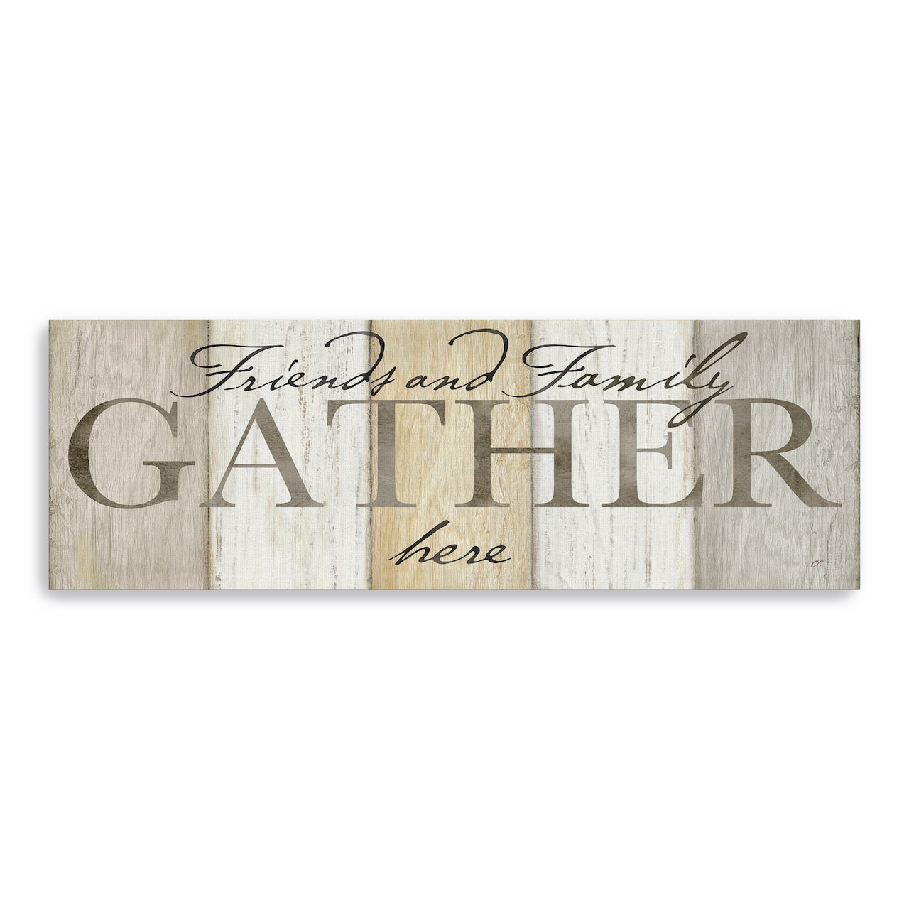 Family Gather Neutral Sign Canvas Giclee